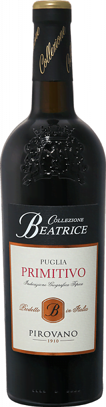 Вино Collezione Beatrice Primitivo Puglia IGT Cantine Pirovano 2019 0.75л