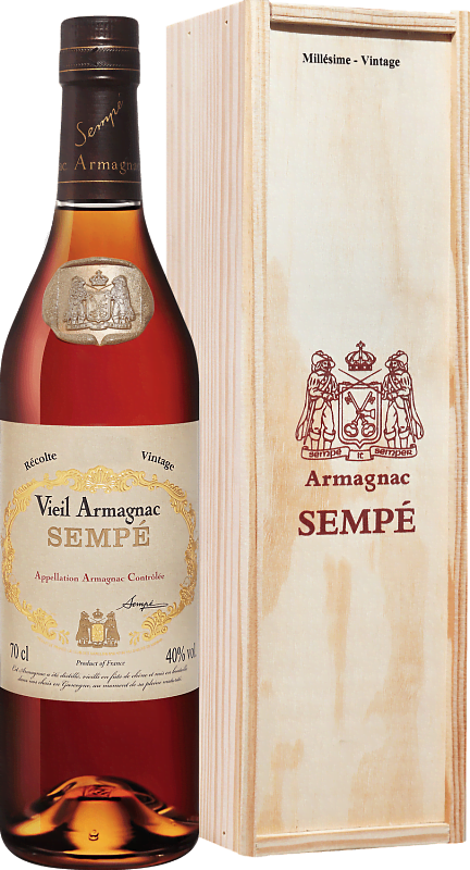 Арманьяк Sempe Vieil Vintage 1986 Armagnac AOC (gift box) 1986 0.7л