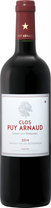 Вино Cuvée Les Ormeaux Castillon Côtes De Bordeaux AOC Clos Puy Arnaud 2014 0.75л