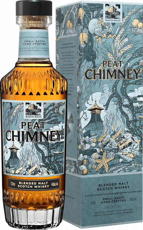 Виски Wemyss Malts Peat Chimney Blended Malt Scotch Whisky (gift box) - 0.7л