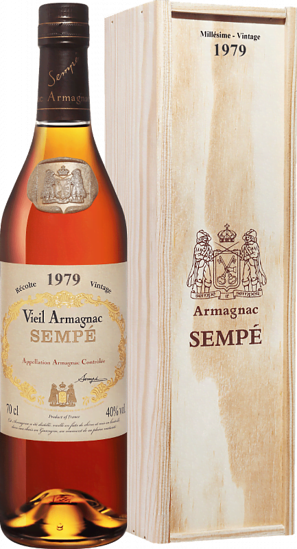 Арманьяк Sempe Vieil Vintage 1979 Armagnac AOC (gift box) 1979 0.7л