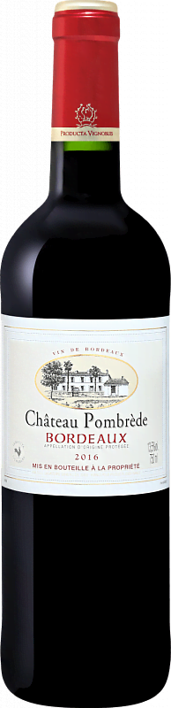 Вино Chateau Pombrede Bordeaux AOC 2016 0.75л