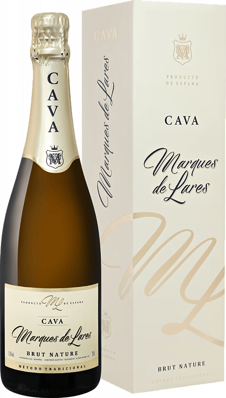 Игристое вино Marques de Lares Brut Nature Cava DO Lopez Morenas (gift box) - 0.75л