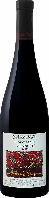 Вино Pinot Noir Grand H Alsace AOC Domaine Albert Mann 2019 0.75л