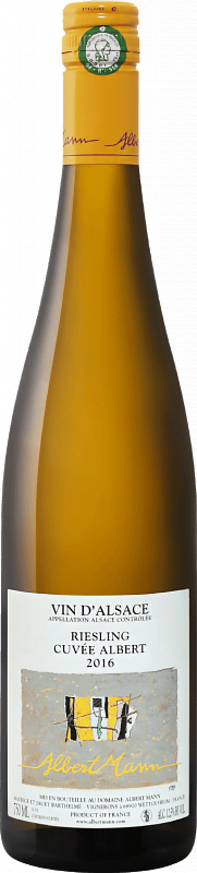 Вино Riesling Cuvée Albert Alsace AOC Domaine Albert Mann 2018 0.75л