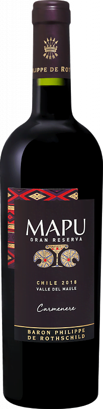 Вино Mapu Carmenere Gran Reserva Maule Valley DO Baron Philippe de Rothschild 2020 0.75л