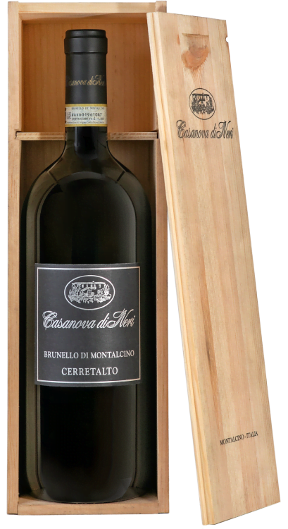 Итальянское вино Cerretalto Brunello di Montalcino 1.5L в деревянном футляре