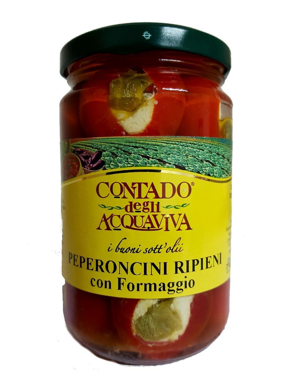Консервированные перчики с начинкой из рикотты в оливковом масле «Contado Degli Acquaviva», 270гр