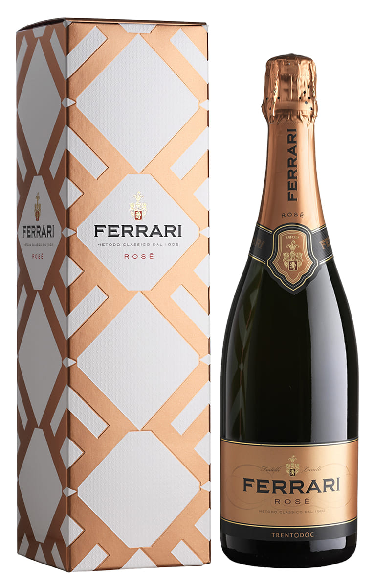 Вино игристое Ferrari, Rose Brut, Trento DOC, in gift box 0,75l