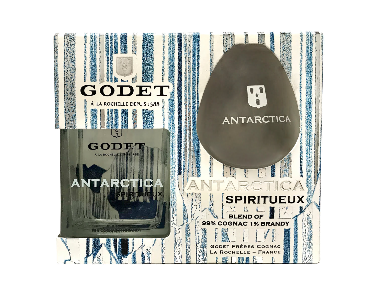 Коньяк Cognac Godet Antarctica 0,5 l gift pack with glass