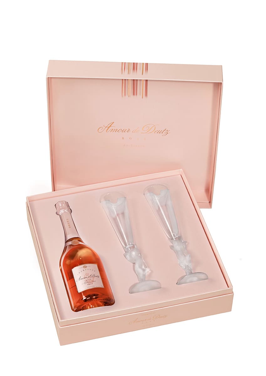 Шампанское Deutz, Amour de Deutz Rose, Brut, 2008, AOC Champagne 0,75l, in gift box with 2 glasses