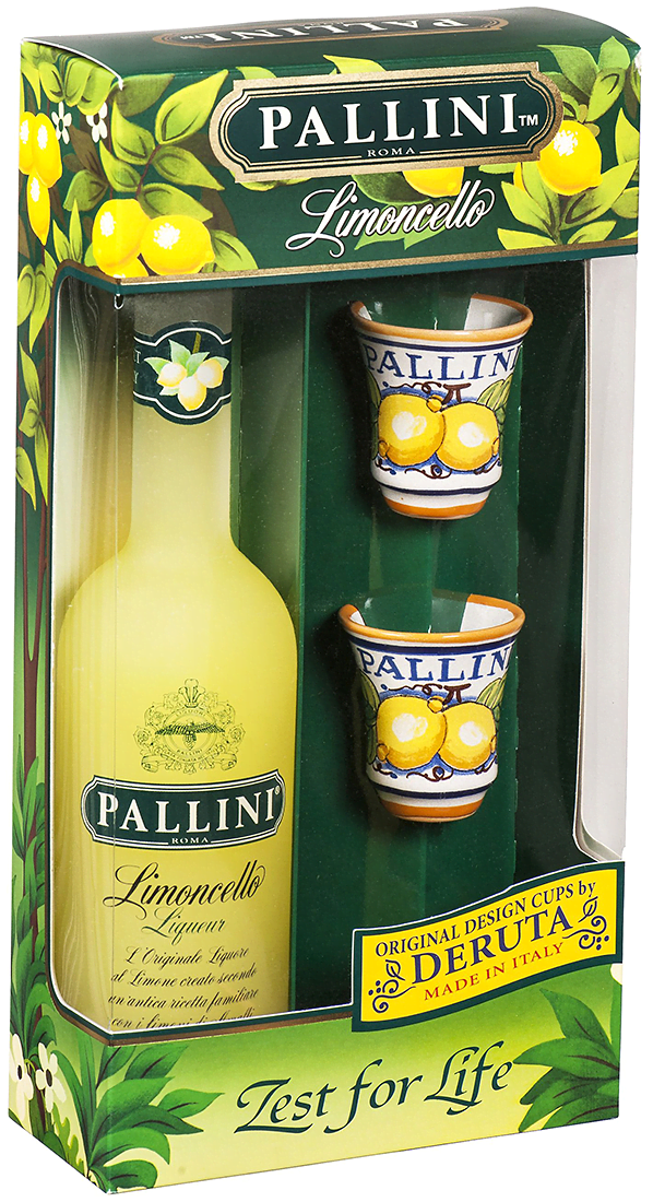Лимончелло Паллини в п/к с 2 керам.стаканчиками