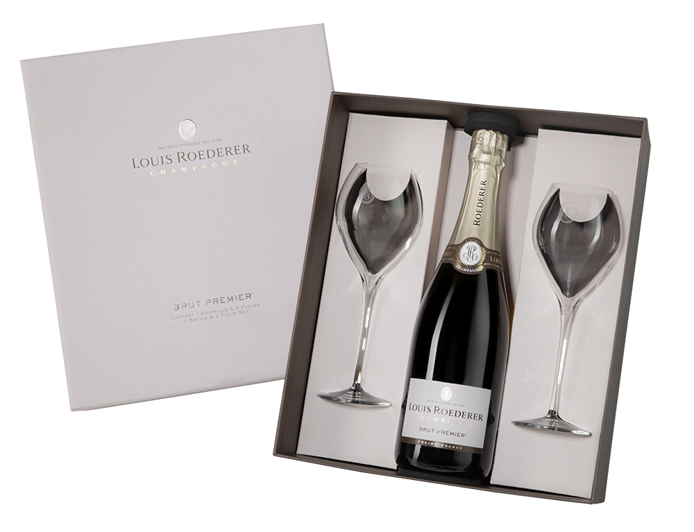 Шампанское Louis Roederer Brut Premier c 2-мя бокалами