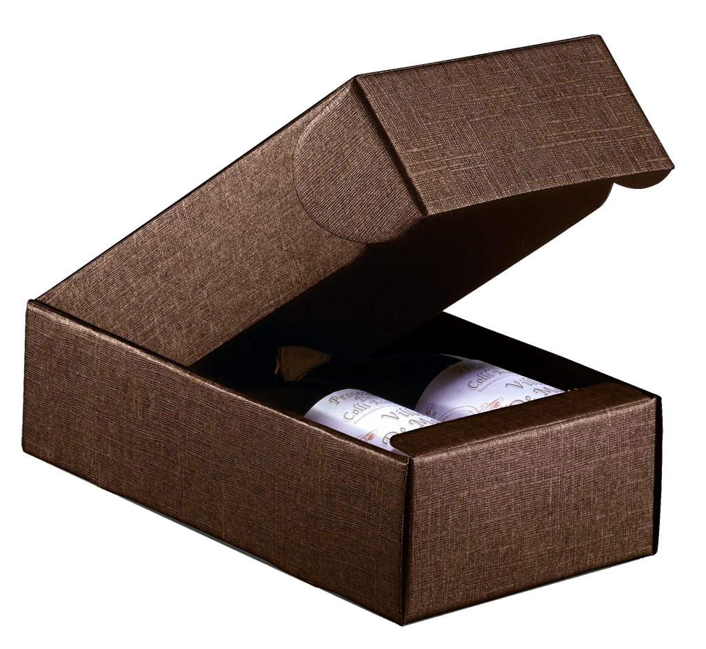 Подарочные коробки Подарочная коробка Cantinetta Seta Marrone для 2-х бутылок