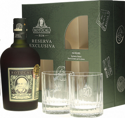 Ром Botucal Reserva Exclusiva, в подарочной упаковке + 2 стакана, 700 мл