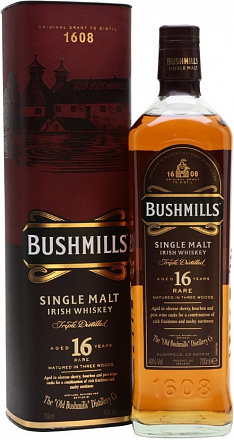 Виски Bushmills Single Malt 16 YO в подарочной упаковке, 700 мл