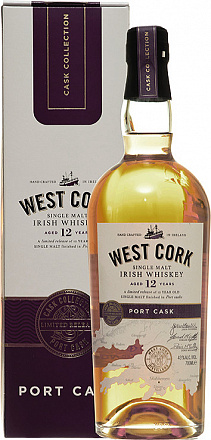 Виски West Cork Port Cask 12 YO Single Malt, в подарочной упаковке, 700 мл