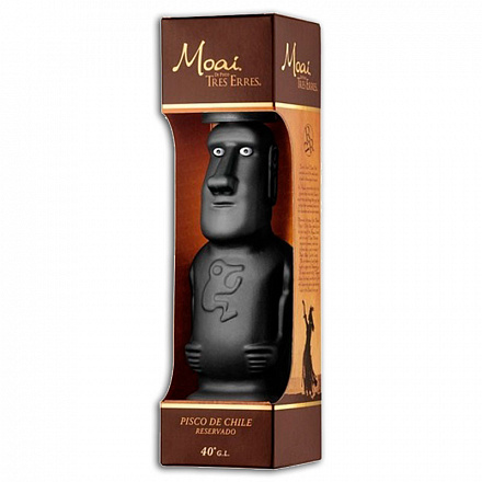 Спиртной напиток Pisco Tres Erres Moai Reservado, в подарочной упаковке, 750 мл