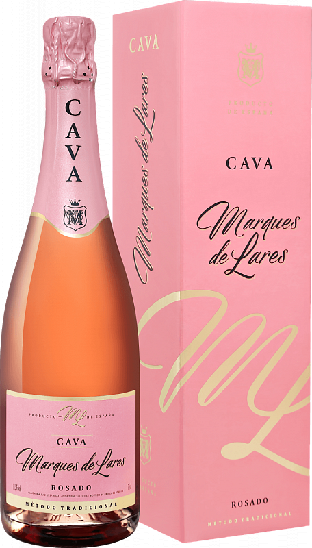 Игристое вино Marques de Lares Rosado Brut Cava DO Lopez Morenas (gift box) - 0.75 л