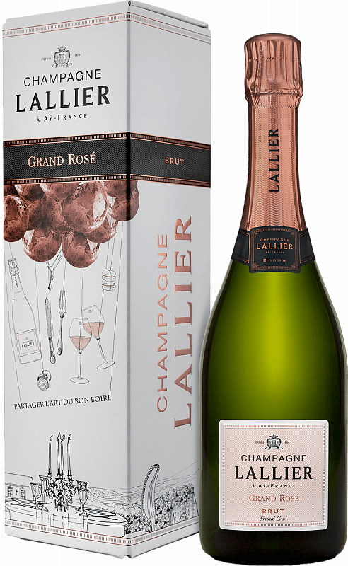 Игристое вино Lallier Grand Rose Brut Grand Cru Champagne AOC (gift box) 0.75 л