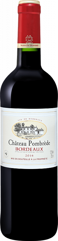 Вино Chateau Pombrede Bordeaux AOC 2016 0.75 л