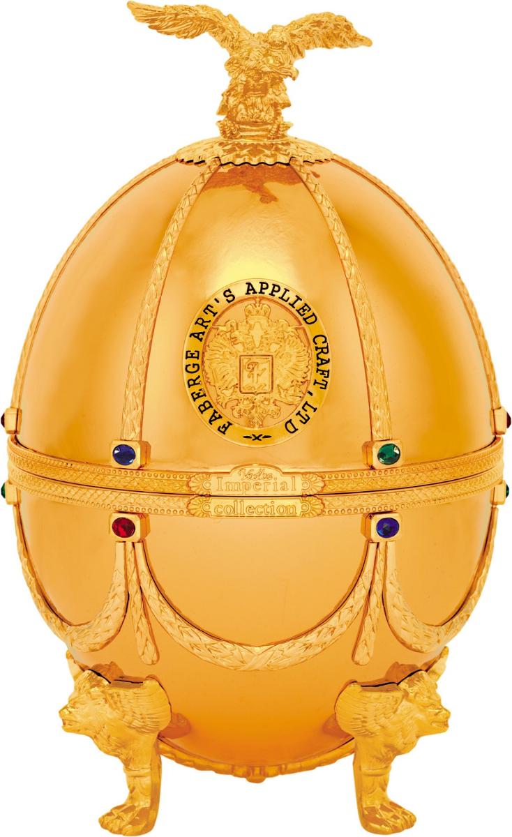 0,7 Императорская Коллекция графин-яйцо золотистого цвета в бархатном коробе (ГЛ)
