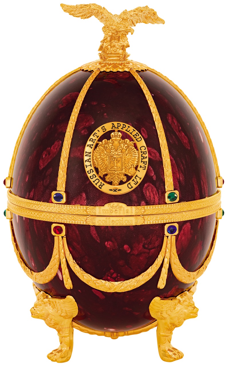 0,7 Императорская Коллекция графин-яйцо красного цвета в бархатном коробе (ГЛ)