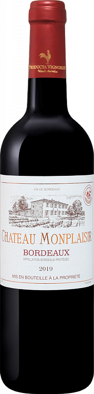 Вино Chateau Monplaisir Bordeaux AOC 2019 0.75 л