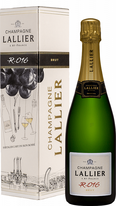 Игристое вино Lallier R016 Brut Champagne AOC (gift box) 0.75 л