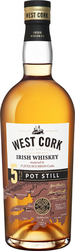 Виски West Cork Single Pot Still Irish Whiskey 5 y.o. 0.7 л