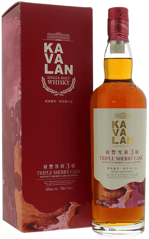 Виски Kavalan Triple Sherry Cask Single Malt Whisky (gift box) 0.7 л