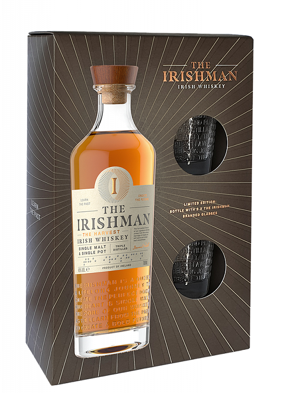 Виски The Irishman The Harvest Blended Irish Whiskey (gift box with 2 glasses) 0.7 л