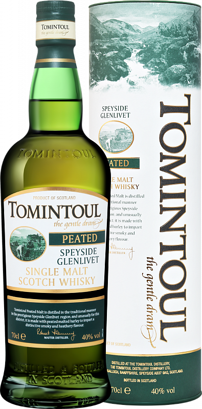 Виски Tomintoul Speyside Glenlivet Peatet Single Malt Scotch Whisky (gift box) 0.7 л