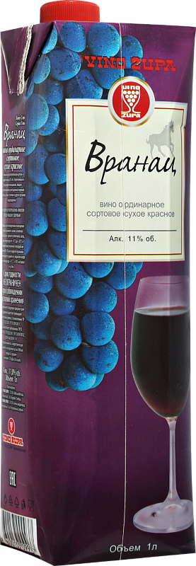 Вино Vranac Vino Zupa - 1 л