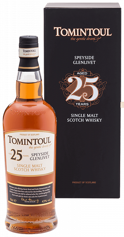 Виски Tomintoul Speyside Glenlivet Single Malt Scotch Whisky 25 YO (gift box) 0.7 л