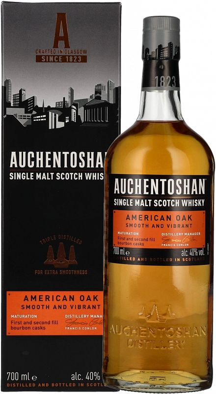 Виски Auchentoshan American Oak Single Malt Scotch Whisky (gift box) 0.7 л
