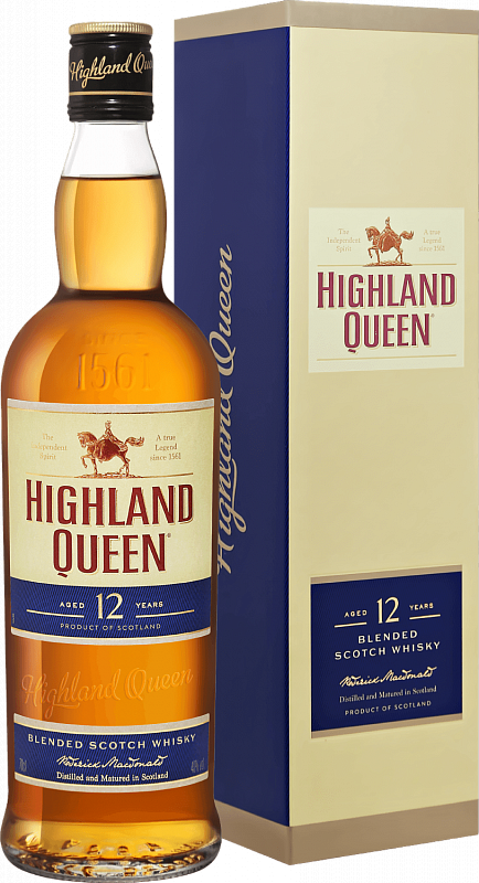 Виски Highland Queen Blended Scotch Whisky 12 y.o. (gift box) - 0.7 л