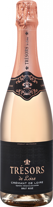 Игристое вино Tresors De Loire Cremant De Loire AOC Brut Rose Joseph Verdier 2018 0.75 л