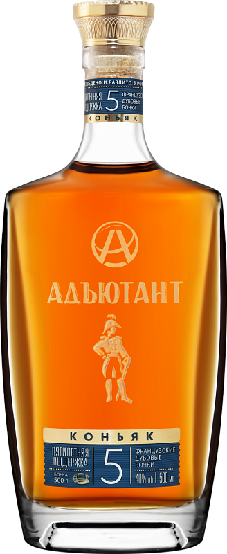 Коньяк Adyutant 5 y.o. 2015 0.5 л