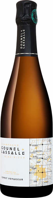 Игристое вино Esprit Voyageur Premier Cru Chigny-les-Roses Champagne AOC Gounel Lassalle 2018 0.75 л