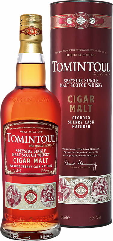 Виски Tomintoul Cigar Malt Speyside Single Malt Scotch Whisky (gift box) 0.7 л