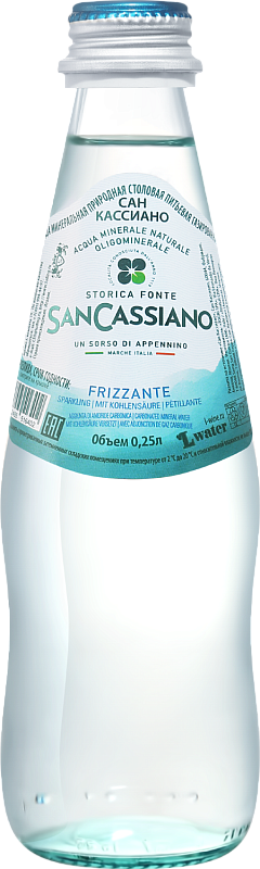 Вода San Cassiano Sparkling Water 0.25 л