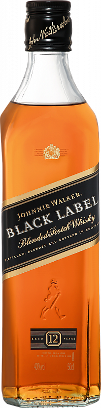 Виски Johnnie Walker Black Label Blended Scotch Whisky 0.5 л