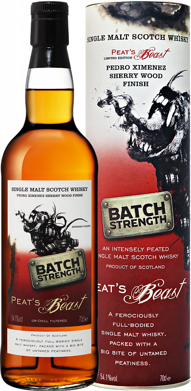 Виски Peat’s Beast Pedro Ximenez Sherry Wood Finish Batch Strength Single Malt Scotch Whisky (gift box) 0.7 л