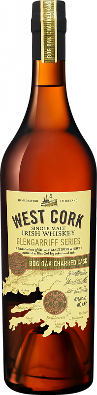 Виски West Cork Glengarriff Series Bog Oak Charred Cask Single Malt Irish Whiskey - 0.7 л