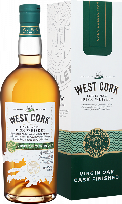 Виски West Cork Virgin Oak Cask Finished Single Malt Irish Whiskey (gift box) 0.7 л