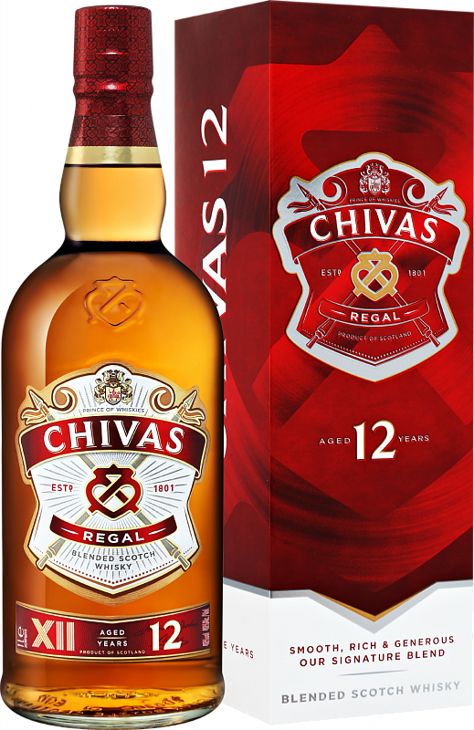 Виски Chivas Regal Blended Scotch Whisky 12 y.o. (gift box) 1 л