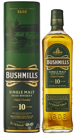 Виски Bushmills Single Malt 10 YO, в подарочной коробке, 700 мл