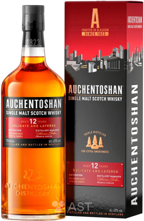 Виски Auchentoshan 12YO, в подарочной упаковке, 700 мл