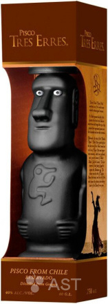 Спиртной напиток Pisco Tres Erres Moai Reservado, в подарочной упаковке, 750 мл